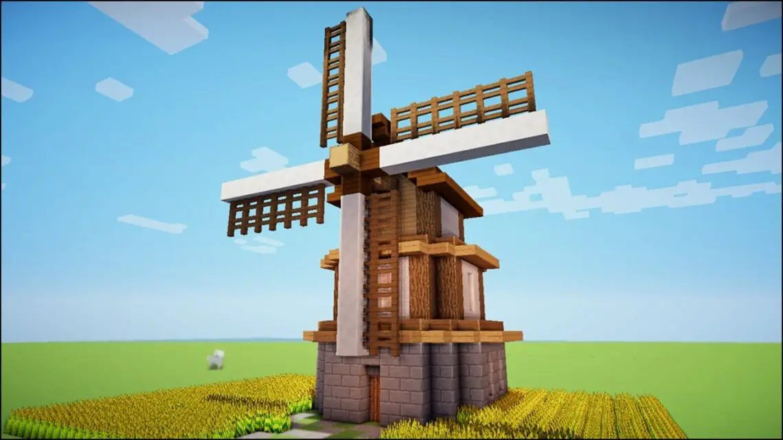 Inspirando-se com a Construção de um Moinho de Vento no Minecraft